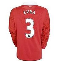2010 11 man utd nike long sleeve home shirt evra 3 kids