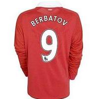 2010-11 Man Utd Nike Long Sleeve Home Shirt (Berbatov 9) - Kids