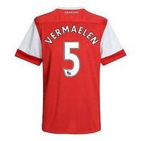 2010 11 arsenal nike short sleeve home shirt vermaelen 5 kid