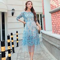 2017 spring and summer gauze three-dimensional embroidery long section of elegant holiday dress skirt tutu dress