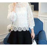 2016 Women Korean Hitz large size long-sleeved T-shirt bottoming shirt lace shirt female autumn