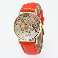 2016 New Arrival High Quality Pu Band Special Dial Map Printing Leisure Unisex Wristwatch Cool Watches Unique Watches Strap Watch