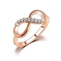 2016 New Top Quality Fashion Rose Gold Plated Zircon Crystal Infinity Rings For Women Fine Jewelry wholesale