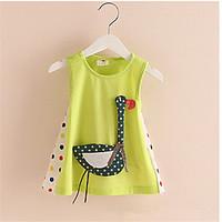 2016 Summer Lovely Cartoon Animal Cotton Tank Dress Princess Baby Girl Childrens Dresses Clothing