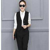 2017 spring new Korean fashion casual pants feet three-piece suit vest shirt female occupation OL suit