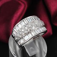 2015 Fashion Noble CZ Stone Sterling Silver Band Rings For Woman Lady