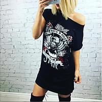 2017 spring and summer fashion Hot explosion models of foreign trade EBAY eagle skull print T-shirt dress