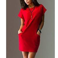 2016 European Grand Prix AliExpress explosion models Women yards round neck short sleeve pocket dress skirt Hot