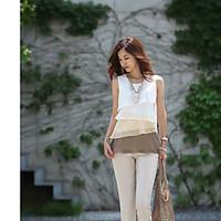 2014 Spring Korean women summer fashion sleeveless chiffon shirt multicolor level Ruffled Dress