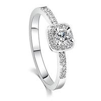 2016 Engagement Ring Real 18K Platinum Plated Micro Inlay AAA Zircon Fashion RingsImitation Diamond Birthstone