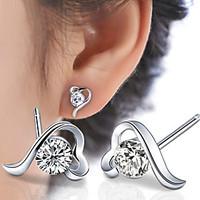 2016 korean unisex 925 silver sterling silver jewelry earrings aaa zir ...