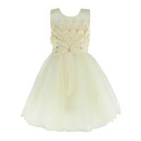 2016 New Fashion Girl Gold Dress Summer 3-8 Years Floral Baby Girls Dress Vestidos Wedding Party Baby Wedding Clothes