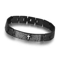 2016 Fashion Cross Style Titanium Steel Thick Rock Chain link Bracelet For Men