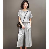 2017 spring and summer new Miss Han Ban Slim temperament casual two-piece suit wide leg pants fashion