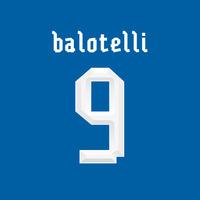 2013-14 Mario Balotelli Italy Home Shirt Printing