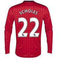 2012-13 Man Utd Nike Long Sleeve Home (Scholes 22) - Kids