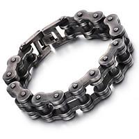 2016 Kalen New 316L Stainless Steel Brushed Bike Chain Bracelet Cool Oxidized Black Bicycle Chain Men\'s Bracelet s Christmas Gifts