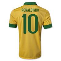 2013-14 Brazil Home Shirt (Ronaldinho 10) - Kids