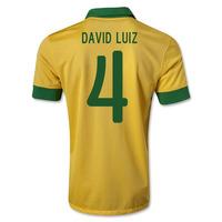 2013-14 Brazil Home Shirt (David Luiz 4) - Kids