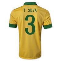 2013-14 Brazil Home Shirt (T.Silva 3) - Kids