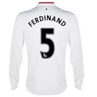 2012-13 Man Utd Long Sleeve Away Shirt (Ferdinand 5) - Kids