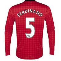 2012-13 Man Utd Nike Long Sleeve Home (Rio Ferdinand) - Kids