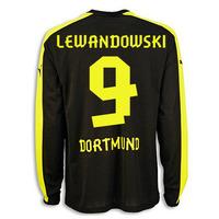 2013-14 Borussia Dortmund Away Long Sleeve Shirt (Lewandowski 9)