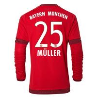 2015 16 bayern munich long sleeve home shirt muller 25 kids