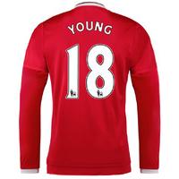 2015-2016 Man Utd Long Sleeve Home Shirt (Young 18) - Kids