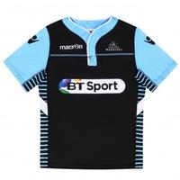 2016 2017 glasgow warriors rugby warm up jersey black kids