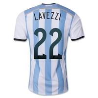 2014-15 Argentina World Cup Home Shirt (Lavezzi 22)