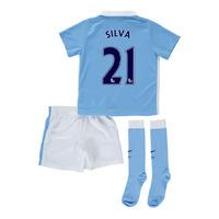 2015-2016 Man City Home Little Boys Mini Kit (Silva 21)