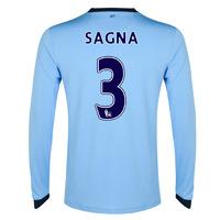 2014-15 Man City Long Sleeve Home Shirt (Sagna 3)