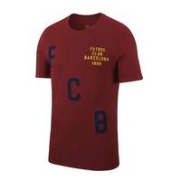 2017-2018 Barcelona Nike Crest Football T-Shirt (Maroon)