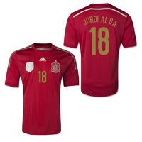 2014 15 spain world cup home shirt jordi alba 18 kids