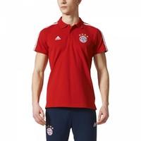 2017-2018 Bayern Munich Adidas 3S Polo Shirt (Red)