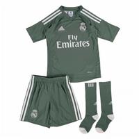 2017-2018 Real Madrid Adidas Home Goalkeeper Full Kit (Kids)