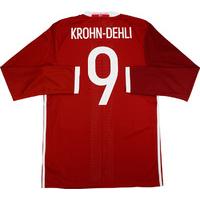 2016 Denmark Adizero Player Issue Home L/S Shirt Krohn-Dehli #9