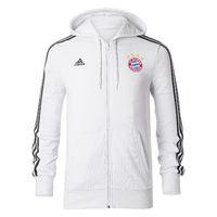 2017-2018 Bayern Munich Adidas 3S Hooded Zip (White)