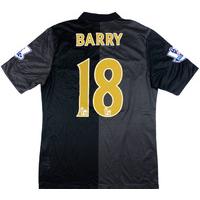 2013-14 Manchester City Match Issue Away Shirt Barry #18 Rsvd Pereira