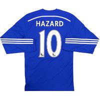 2014-15 Chelsea Player Issue Adizero Home L/S Shirt Hazard #10