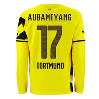 2014-15 Borussia Dortmund Long Sleeve Home Shirt (Aubameyang 17)