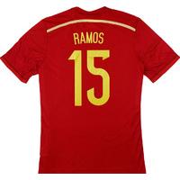 2013-15 Spain Home Player Issue Adizero Authentic Shirt Ramos #15