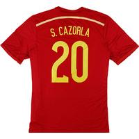 2013-15 Spain Home Player Issue Adizero Authentic Shirt S.Cazorla #20