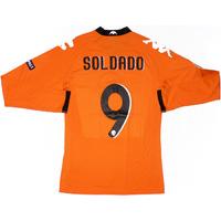 2010-11 Valencia L/S Match Issue CL Away Shirt Soldado #9