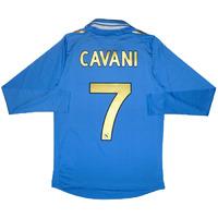 2011-12 Napoli L/S Player Issue Champions League Home Shirt Cavani #7