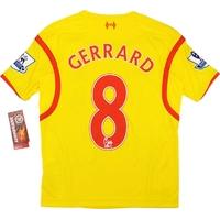 2014-15 Liverpool Away Shirt Gerrard #8 *w/Tags* M.Boys