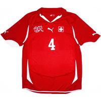 2010 Switzerland U-21 Match Issue Home Shirt #4 (Koch) v Georgia