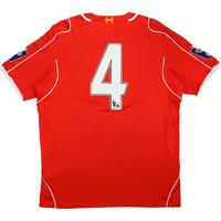 2014-15 Liverpool U21 Match Worn Home Shirt #4