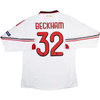 2009 10 ac milan player issue champions league away ls shirt beckham